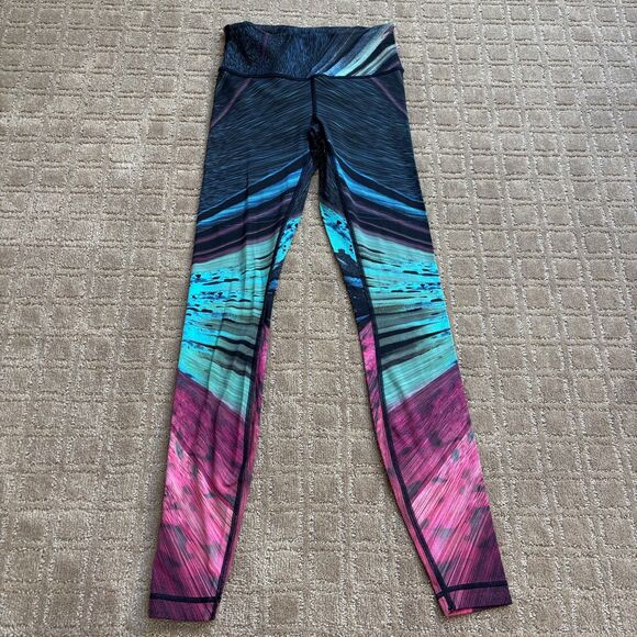 Lululemon Speed Wunder Tight Nulux Women's 4 Colorful Run Gym Legging Quick Dry - Picture 3 of 9